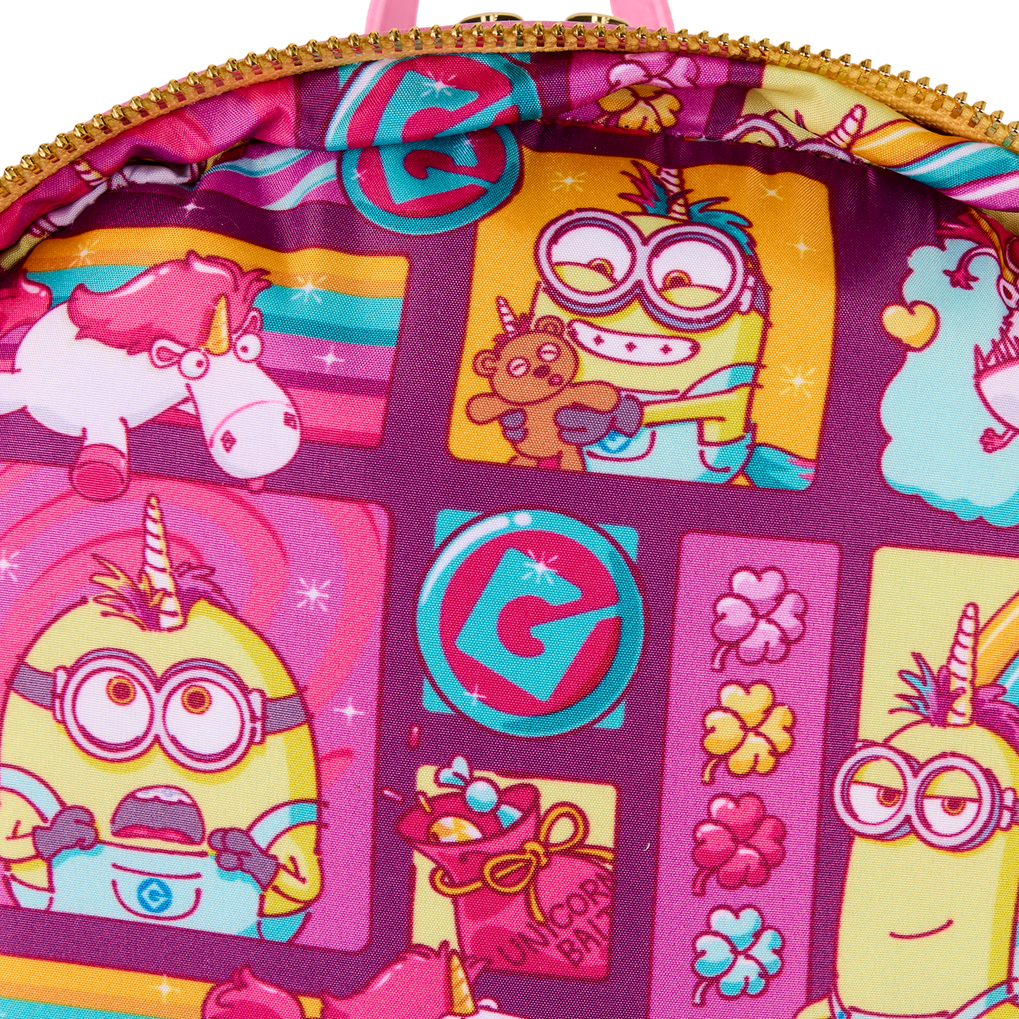 Loungefly Universal Minions Fluffy Unicorn Rainbow Mini Backpack