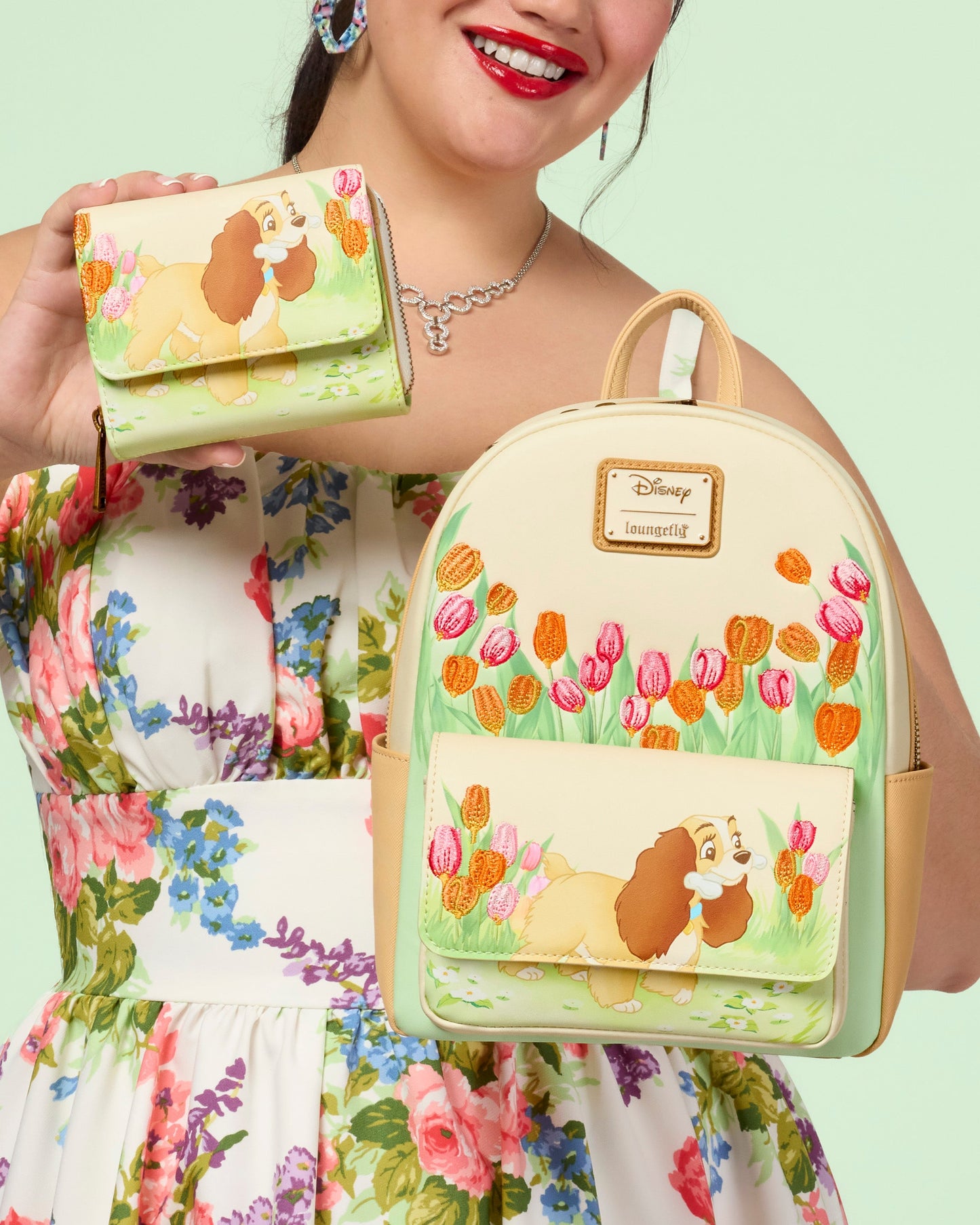 Loungefly Disney Lady and The Tramp Pastel Tulip Mini Backpack