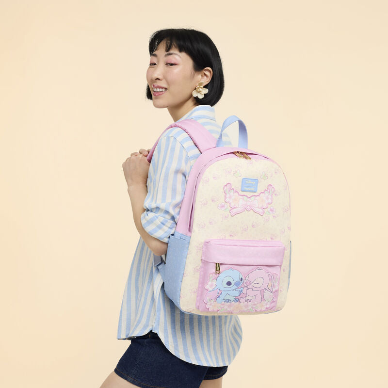 Loungefly Disney Stitch & Angel Nylon Full-Size Backpack