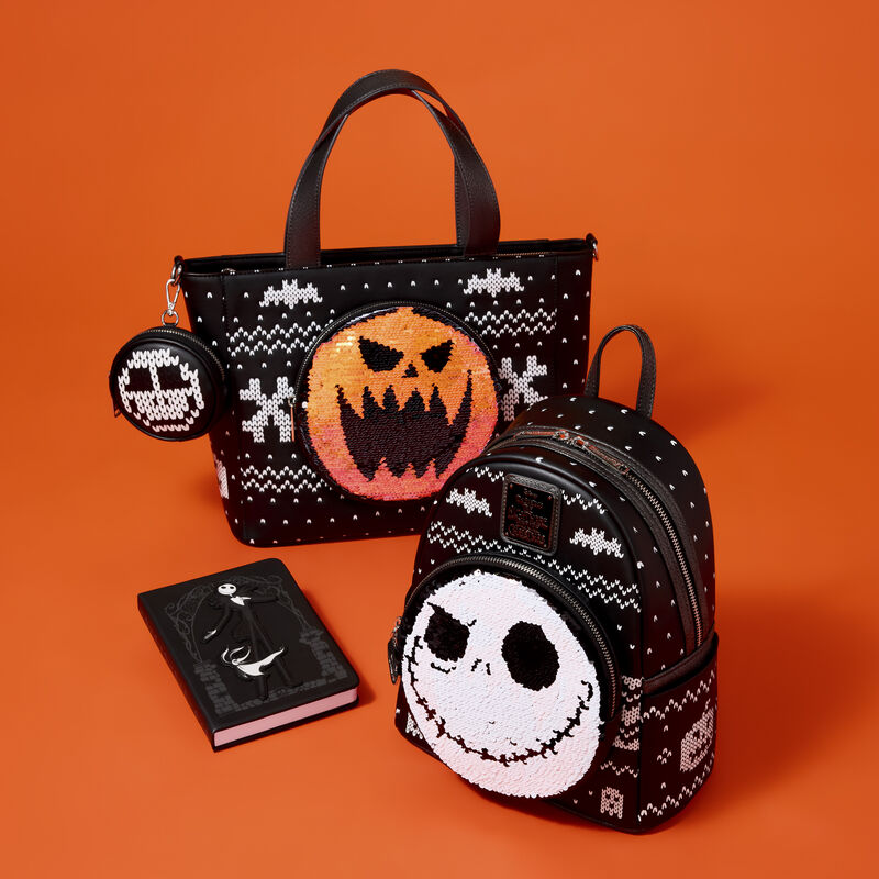 Loungefly Disney Nightmare Before Christmas Jack Skellington Reversible Sequins Mini Backpack