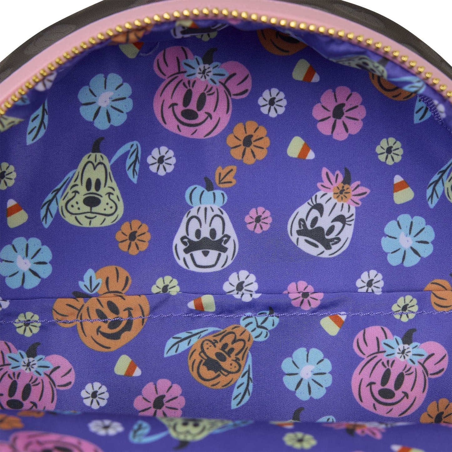 Loungefly Disney Minnie Mouse Floral Pumpkin Candy Corn Scented Glow Mini Backpack