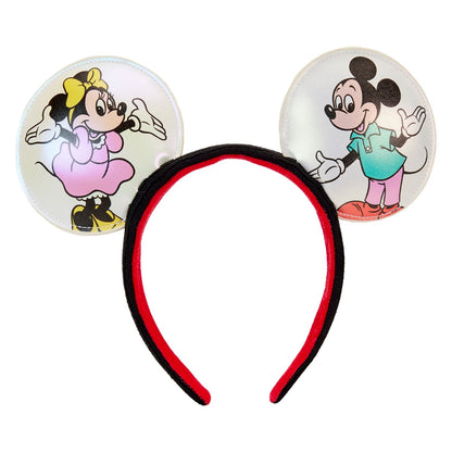 Loungefly Disney100 Mickey & Friends All-Over Print Iridescent Ear Holder Mini Backpack