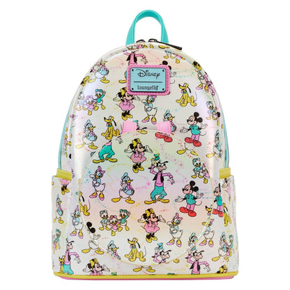 Loungefly Disney100 Mickey & Friends All-Over Print Iridescent Ear Holder Mini Backpack