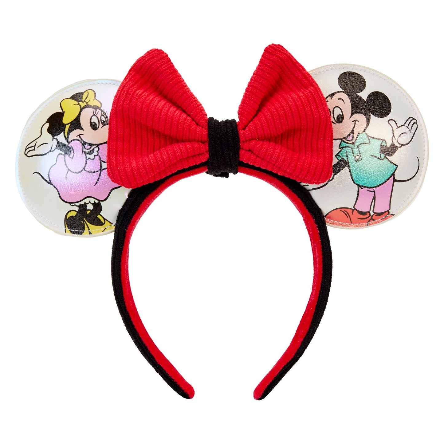 Loungefly Disney100 Mickey & Friends All-Over Print Iridescent Ear Holder Mini Backpack