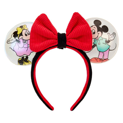 Loungefly Disney100 Mickey & Friends All-Over Print Iridescent Ear Holder Mini Backpack