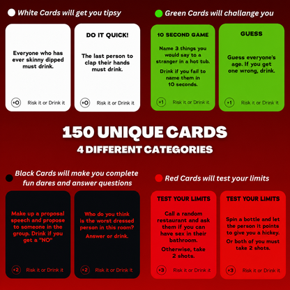Risk It or Drink It Original Drinking Card Game for Adults – Party Game, Icebreaker Cards, Couples & Group Drinking Game