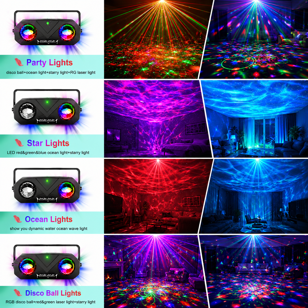 Party Disco Ball Light Projector with Remote