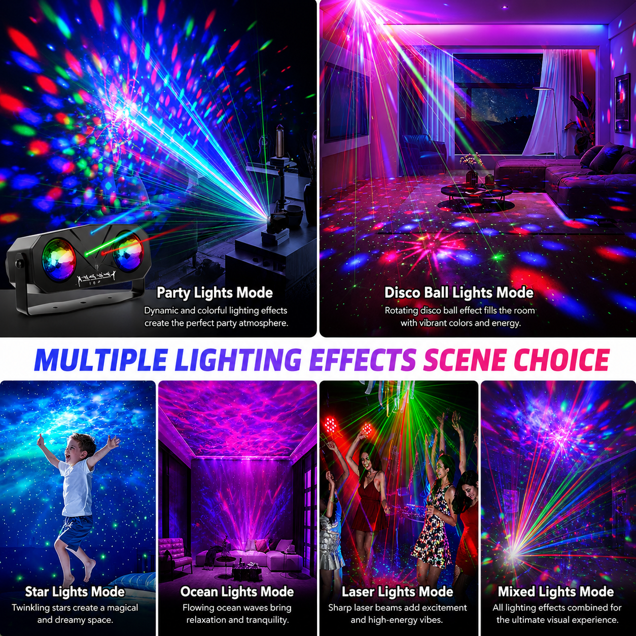 Party Disco Ball Light Projector with Remote