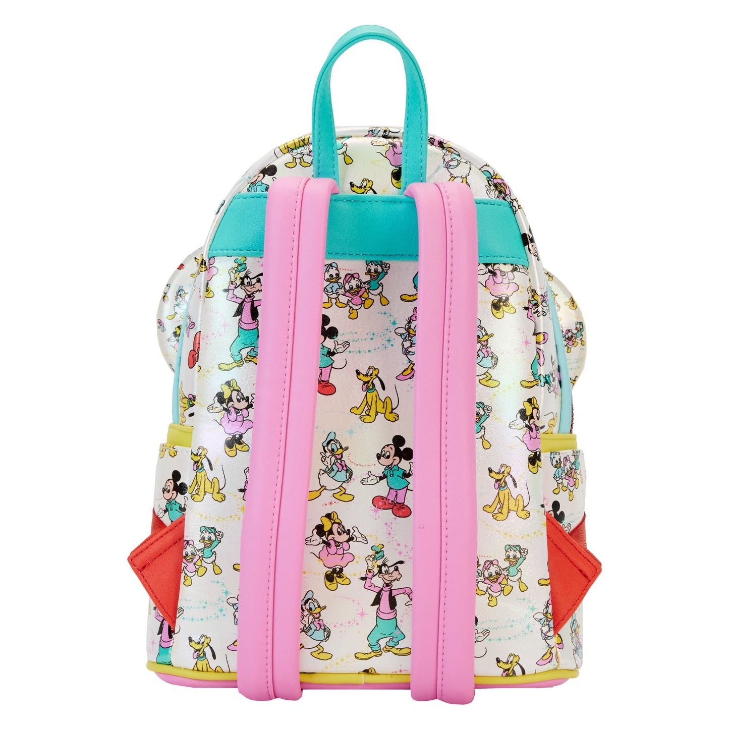 Loungefly Disney100 Mickey & Friends All-Over Print Iridescent Ear Holder Mini Backpack