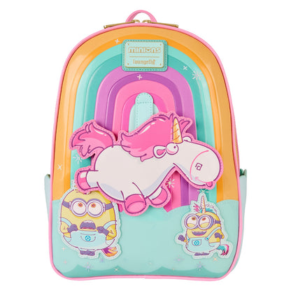 Loungefly Universal Minions Fluffy Unicorn Rainbow Mini Backpack