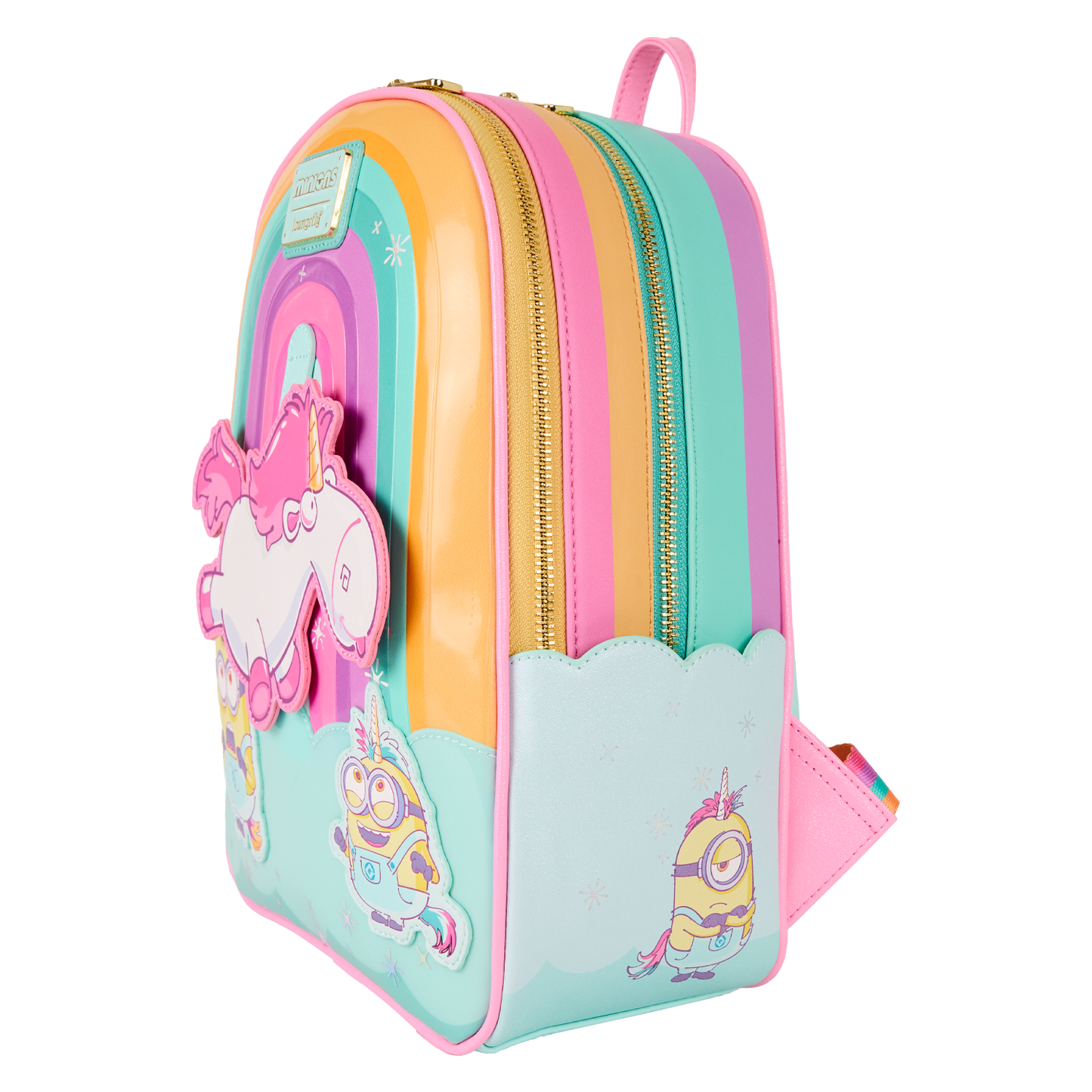 Loungefly Universal Minions Fluffy Unicorn Rainbow Mini Backpack