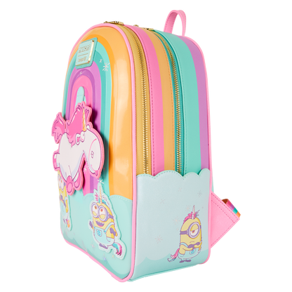 Loungefly Universal Minions Fluffy Unicorn Rainbow Mini Backpack