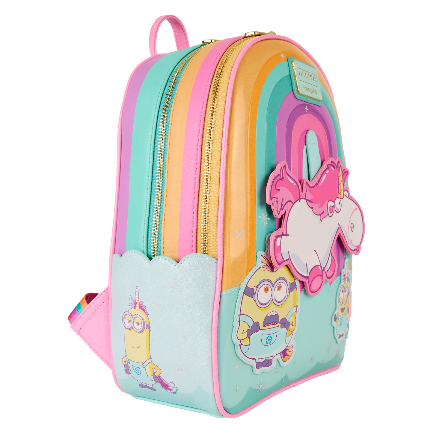 Loungefly Universal Minions Fluffy Unicorn Rainbow Mini Backpack