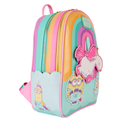 Loungefly Universal Minions Fluffy Unicorn Rainbow Mini Backpack