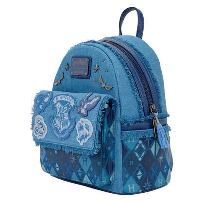 Loungefly WB Harry Potter Hogwarts Denim Mini Backpack