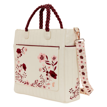 Loungefly Cream & Red Floral Convertible Backpack and Tote Bag