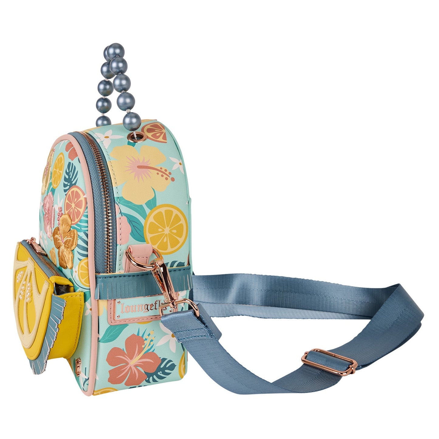 Loungefly Tropical Lemon Floral Convertible Mini Backpack & Crossbody Bag