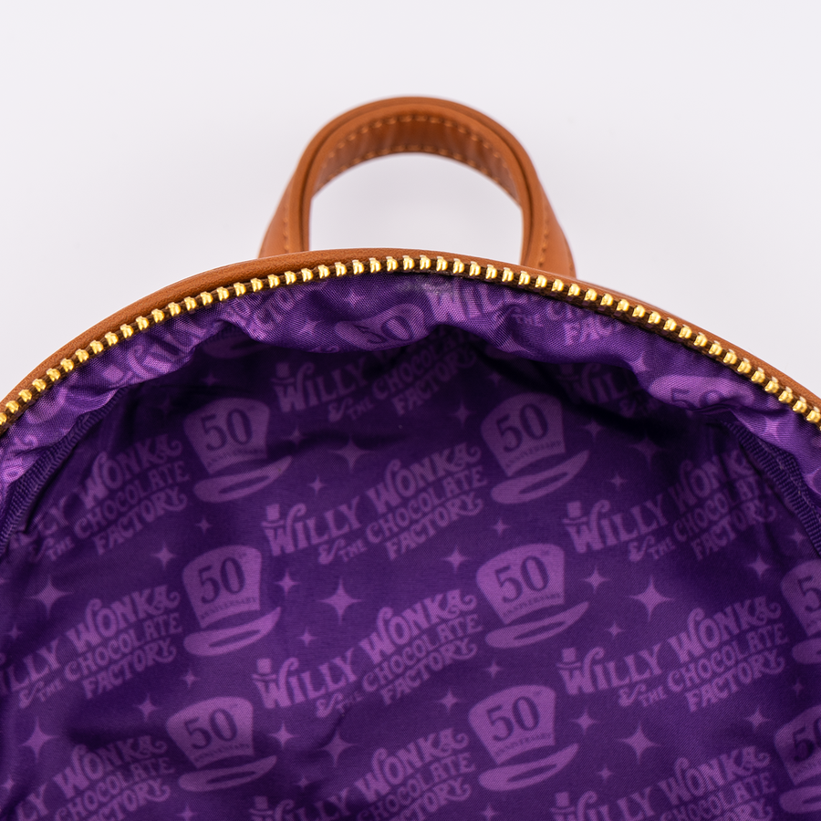 Loungefly WB Willy Wonka Charlie and The Chocolate Factory 50th Anniversary Mini Backpack