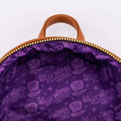 Loungefly WB Willy Wonka Charlie and The Chocolate Factory 50th Anniversary Mini Backpack