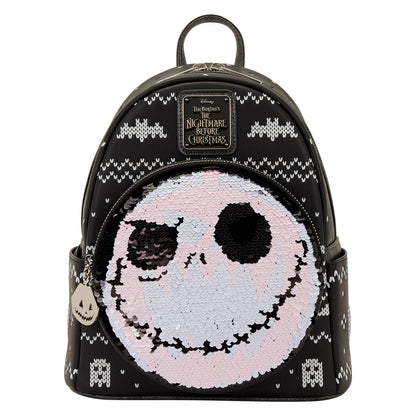 Loungefly Disney Nightmare Before Christmas Jack Skellington Reversible Sequins Mini Backpack