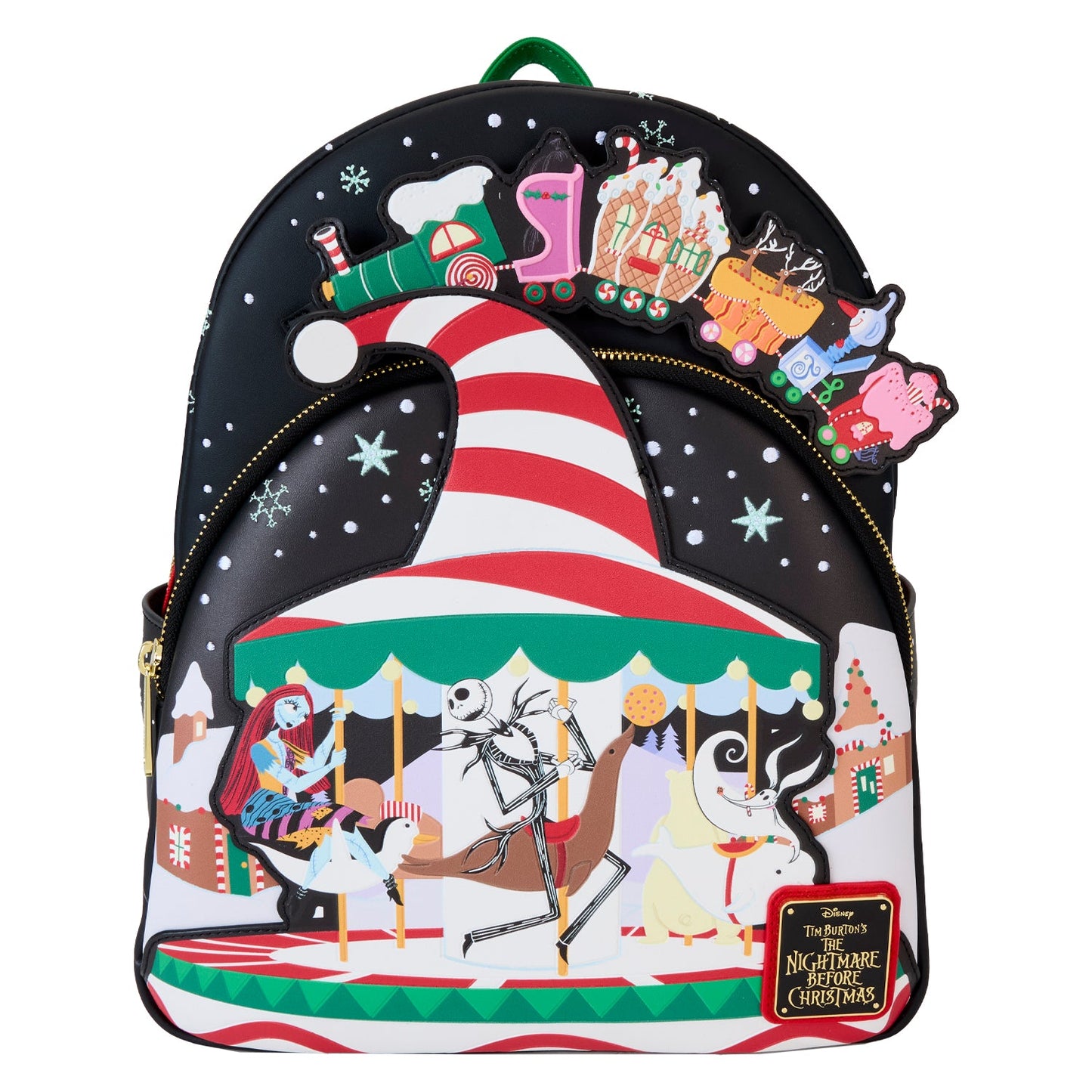 Loungefly Disney Nightmare Before Christmas Candy Cane Carousel Glow Mini Backpack