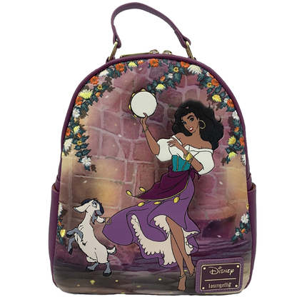 Loungefly Exclusive Disney The Hunchback of Notre Dame, Esmeralda and Djali Scene Mini Backpack