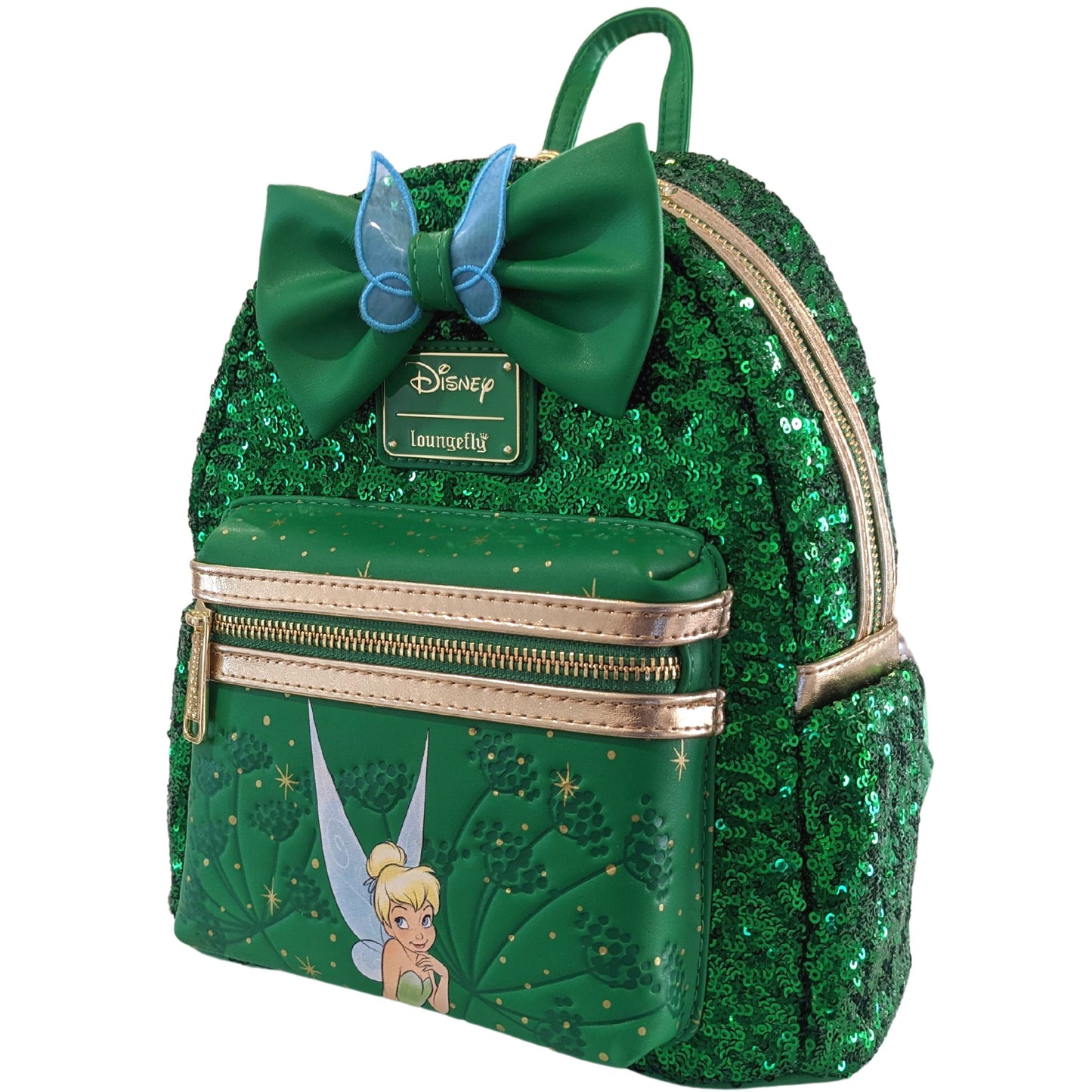 Loungefly Tinkerbell Emerald Green Sequin Mini Backpack Exclusive