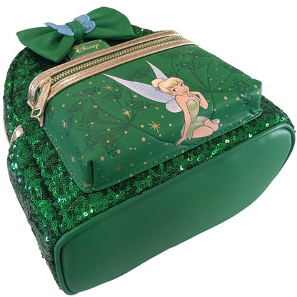 Loungefly Tinkerbell Emerald Green Sequin Mini Backpack Exclusive