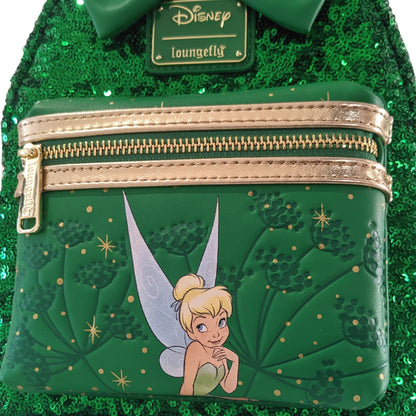 Loungefly Tinkerbell Emerald Green Sequin Mini Backpack Exclusive