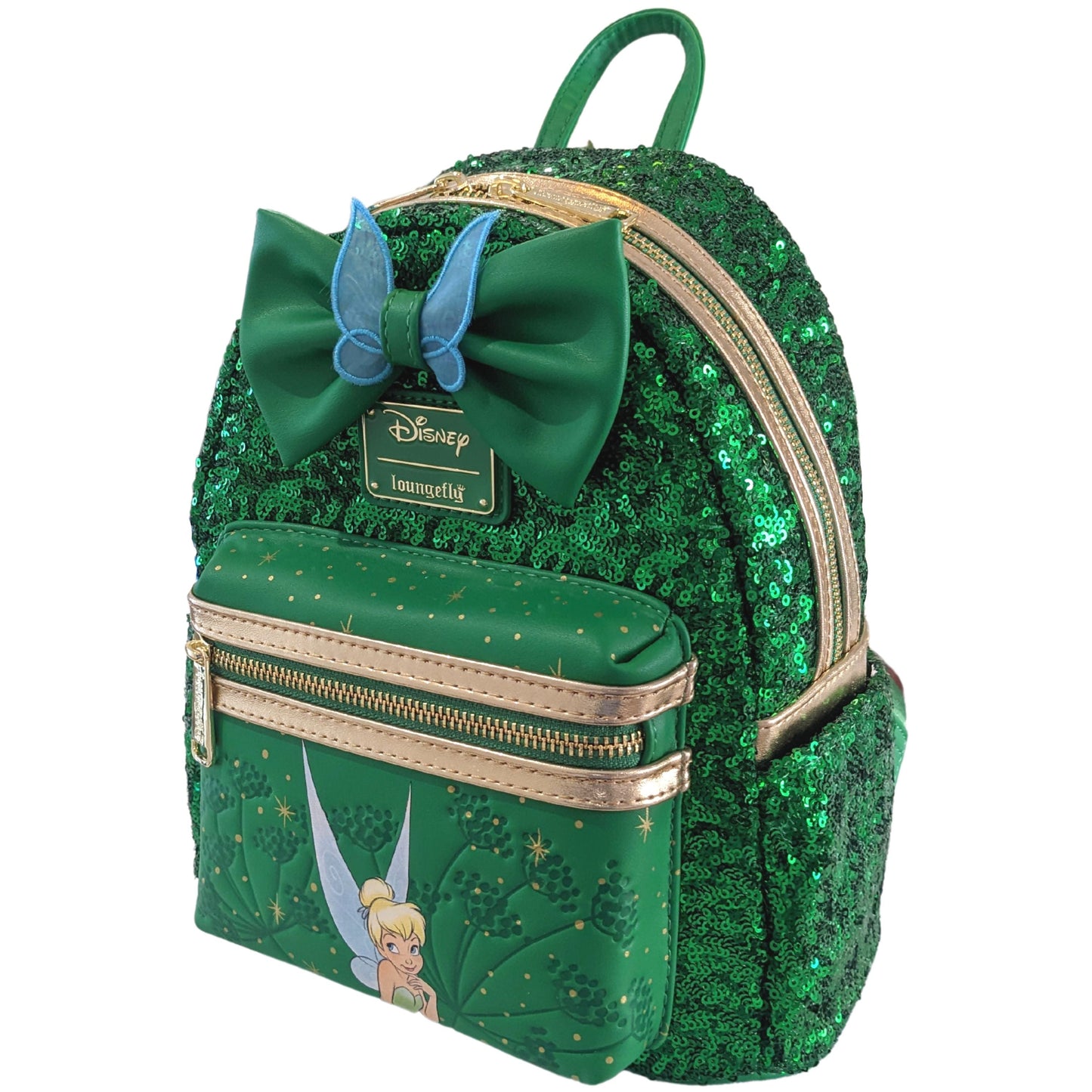 Loungefly Tinkerbell Emerald Green Sequin Mini Backpack Exclusive