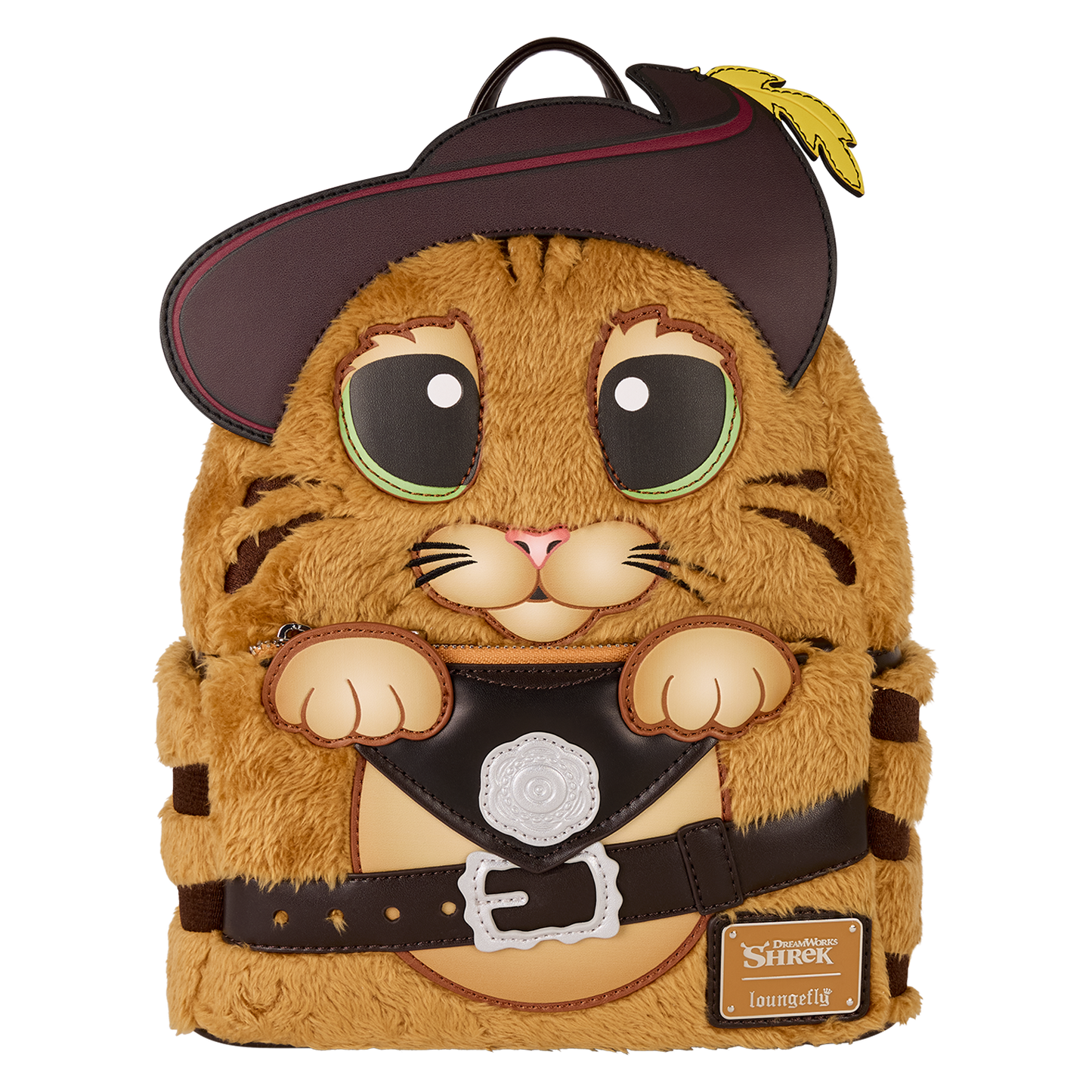 Loungefly Dreamworks Shrek Puss In Boots Plush Cosplay Mini Backpack