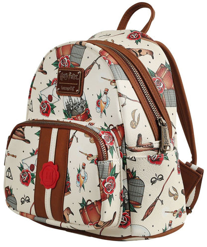 Loungefly Harry Potter Tattoo AOP Mini Backpack