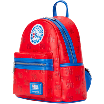 Loungefly NBA Philly 76ers Debossed Logo Mini Backpack