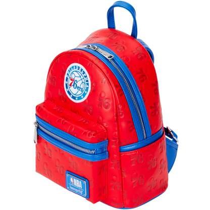 Loungefly NBA Philly 76ers Debossed Logo Mini Backpack