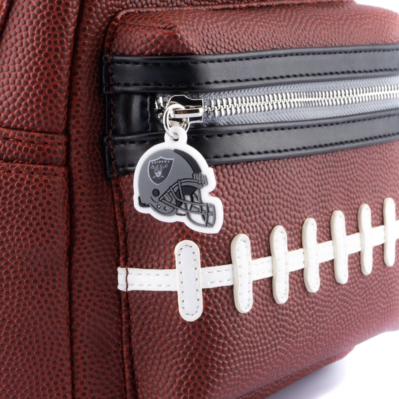 Loungelfy NFL Las Vegas Raiders Pigskin Logo Mini Backpack