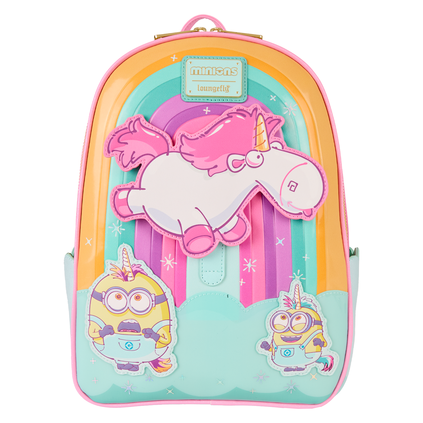 Loungefly Universal Minions Fluffy Unicorn Rainbow Mini Backpack