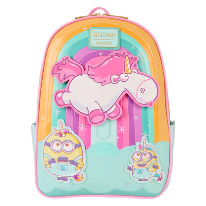 Loungefly Universal Minions Fluffy Unicorn Rainbow Mini Backpack