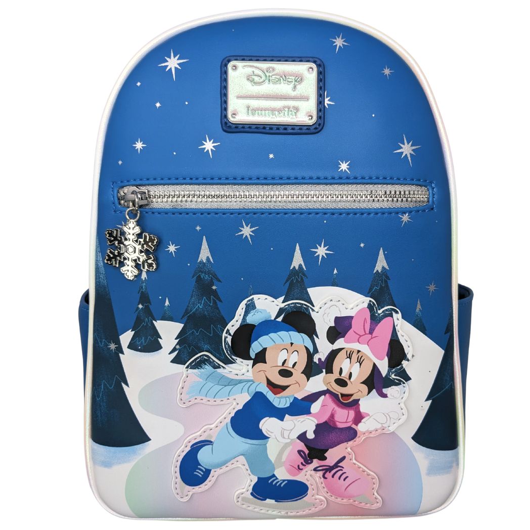 Loungefly Mickey & Minnie Winter Skating Scene Mini Backpack (Exclusive)