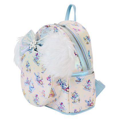 Loungefly Disney Mickey & Friends Winter Wonderland All-Over Print Mini Backpack With Headband