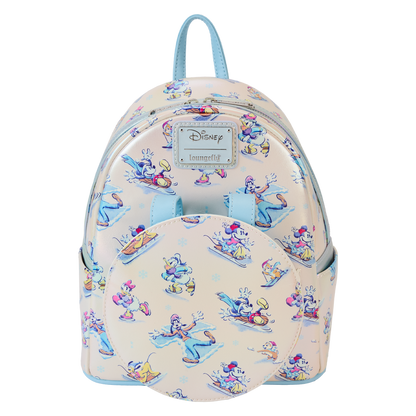 Loungefly Disney Mickey & Friends Winter Wonderland All-Over Print Mini Backpack With Headband