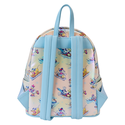 Loungefly Disney Mickey & Friends Winter Wonderland All-Over Print Mini Backpack With Headband