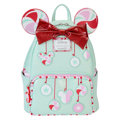Loungefly Disney Minnie Mouse Holiday Peppermint Ornaments Mini Backpack