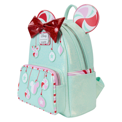 Loungefly Disney Minnie Mouse Holiday Peppermint Ornaments Mini Backpack
