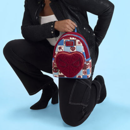 Loungefly Marvel Spider-Man Sherpa Heart Mini Backpack