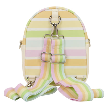Loungefly Mickey and Friends Rainbow Stripes Convertible Mini Backpack & Crossbody Bag