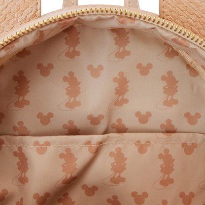 Loungefly Disney Mickey Mouse Woven Straw Texture Mini Backpack