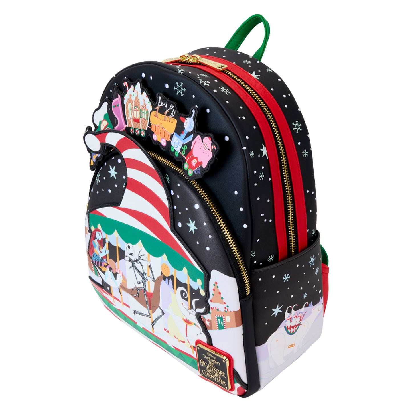 Loungefly Disney Nightmare Before Christmas Candy Cane Carousel Glow Mini Backpack