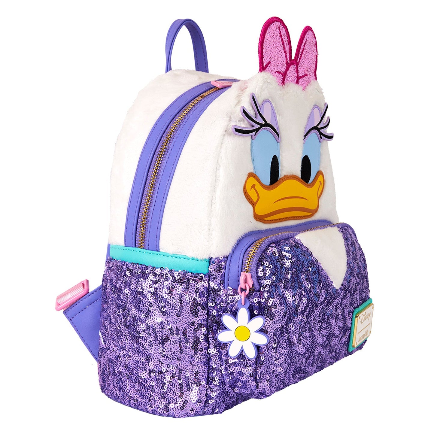Loungefly Disney Daisy Duck Plush Sequin Mini Backpack