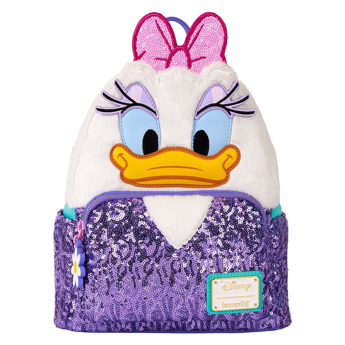 Loungefly Disney Daisy Duck Plush Sequin Mini Backpack