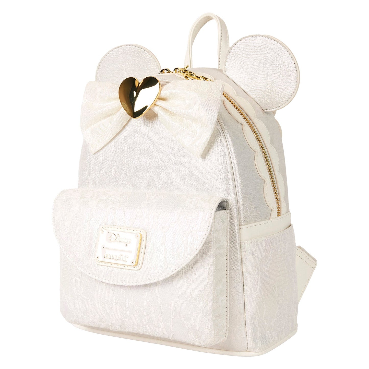 Loungefly Disney Minnie Mouse Iridescent Lace Wedding Mini Backpack
